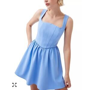 French Connection Women's Baby Blue Whisper Scoop-Neck Mini Dress 10